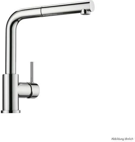 Naber Einhebelmischer Linea Arco 2 - Edelstahlfinish Niederdruck - Armaturen mit elegantem Design und herausziehbarem Auslauf für mehr Flexibilität beim Spülen und Waschen in der Küche.