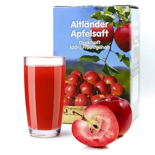 Frische Kontor | Roter Altländer Apfelsaft 5L Bag-in-Box | Direktsaft aus rotfleischigen Äpfeln