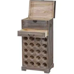Berlinlodge Weinregal, Braun, Holz, 1 Schubladen, 48x94x31 cm, Wohnzimmer, Regale, Weinregale