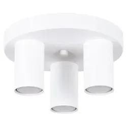 Moderne Deckenleuchte Metall GU10 25 cm Weiß 3-flammig - Elegante Deckenleuchte aus Stahl in Weiß, ideal für Wohnzimmer, Küche und Flur. Gestalten Sie Ihre Lichtakzente individuell mit GU10 Leuchtmitteln. Perfekte Kombination aus Stil und Funktionalität.