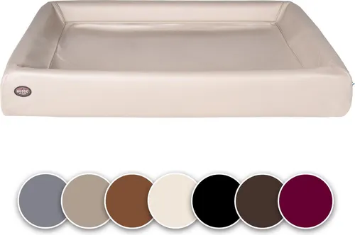 SABRO KUDDE Orthopädisches Hundebett – Hochwertiges Kunstleder & Ergonomisches Design - Das KUDDE Hundebett von SABRO vereint elegantes Kunstleder mit ergonomischem Komfort. Pflegeleicht und wasserabweisend, bietet es deinem Hund einen idealen Rückzugsort für erholsame Ruhezeiten.