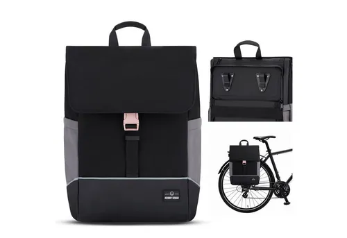 Johnny Urban Fahrradtasche MIKA BIKE, 2in1 Rucksack und Fahrradtasche Damen (1-tlg), Flexible Größe, Gepolstertes Laptopfach, Wasserabweisend