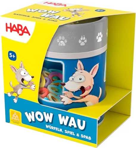 Haba Spiel Kinderspiel Würfelspiel Wow Wau 2010889001 - Gesellschaftsspiel, fördert Kreativität und Geschicklichkeit für Kinder ab 5 Jahren
