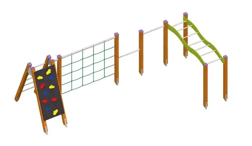 Spielplatz Balanceparcours Hängebrücke Trainingsgerät Barrenstange Abenteuerland - Ideal für Kinder von 1-11 Jahren: Dieser farbenfrohe Balanceparcours fördert spielerisch die motorischen Fähigkeiten und sorgt für Abenteuer im Freien. Maße: 608 x 335 x 182 cm, inklusive 2 Jahre Herstellergarantie.