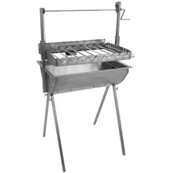 Schneider Schaschlikgrill Muqqi aus Edelstahl für 9 Spieße - Robuster Schaschlikgrill aus rostfreiem Edelstahl mit Platz für bis zu 9 Spieße. Ideal für Grillliebhaber, die Flexibilität und Qualität schätzen. Zubehör separat erhältlich.