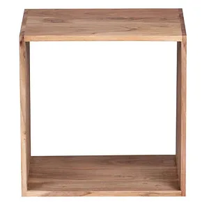 Wohnling Standregal WL1.559 - Quadratisches Bücherregal aus Akazien-Massivholz - Standregal aus robustem Akazienholz, ideal für Bücher und Dekoration. Mit kompakten Maßen von 43,5x43,5x33 cm perfekt für kleine Räume.