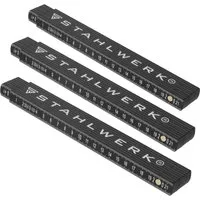 STAHLWERK Zollstock 3er Set 2 Meter - Praktisches Messwerkzeug für Hand- und Heimwerker, bruchfest aus hochwertigem ABS-Kunststoff und ideal zum präzisen Messen von Objekten und Räumen.