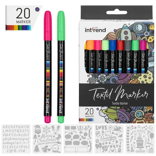 Textilstifte waschmaschinenfest 25er Set - Textilfarbe Textilmarker - 20 Stifte