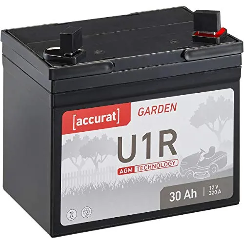Accurat 12V 30AH AGM Batterie für Rasentraktoren - Hochleistungs AGM-Batterie mit 30Ah, ideal für Rasentraktoren und Aufsitzmäher. Wartungsfrei und rüttelfest für zuverlässige Leistung im Garten!