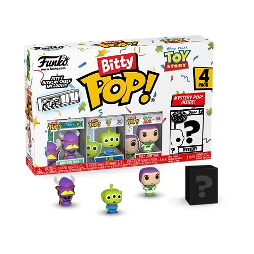 Funko Bitty Pop! Toy Story - Zurg 4PK - Zurg, Alien, Buzz Lightyear und eine Überraschungs-Mini-Figur - 0.9 Inch (2.2 cm) - die Toys Sind Los! Sammlerstück Stapelbares Display-Regal Inklusive