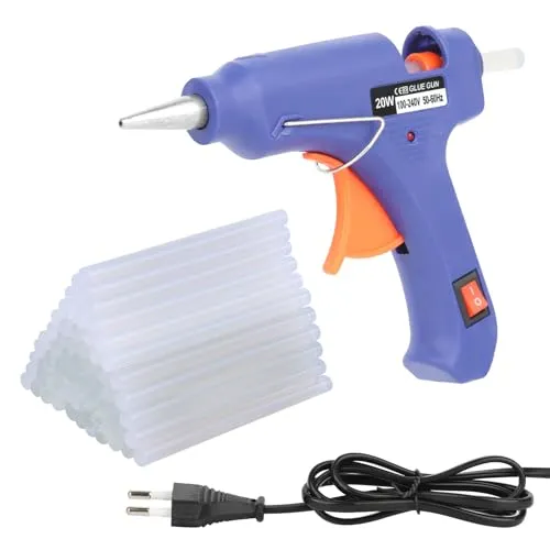 TNOMSNO Heißklebepistole, 20W Heissklebepistole mit 60 Stück Heißklebesticks 7mm x 100mm Mini Heißklebepistolen Klebepistole Set, Klebepistole für DIY, Handwerk und Schnelle Reparaturen