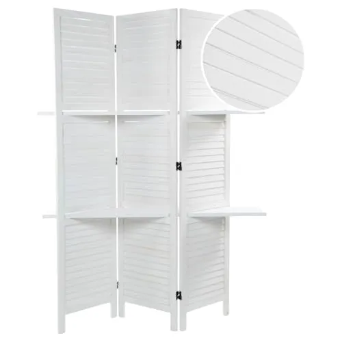DESIGN DELIGHTS Holz RAUMTEILER Cottage II - 3-teilig, 170x120 cm Paravent mit Regalböden, ideal für Sichtschutz und kreative Dekoration in jedem Raum.