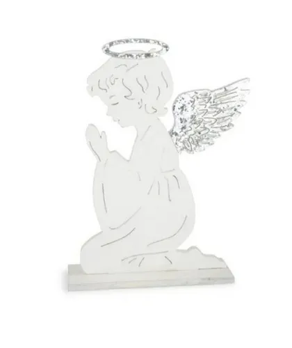 RIFFELMACHER & WEINBERGER Christbaumschmuck Deko-Engel - Kniend & betend, 30 cm - Weiß-Silber
