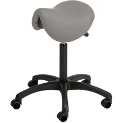 Sattelhocker Standard mit Polster und Rollen, Grau