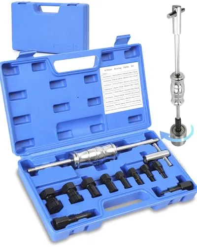 XSTARYE 12pcs Fahrrad Innenlager Abzieher mit Gleithammer Sackloch Innen Lagerabzieher Abzieher Set mit 8 erweiterbaren Spannzangen(8-32mm)