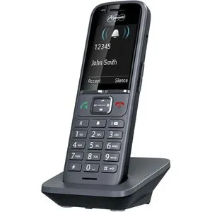 Auerswald COMfortel M-710 DECT Mobilteil Titan-Grau - DECT-Mobilteil für Büro und Gesundheitswesen, kratzsicher, desinfektionsmittelbeständig und mit langer Akkulaufzeit - ideal für den täglichen Einsatz.