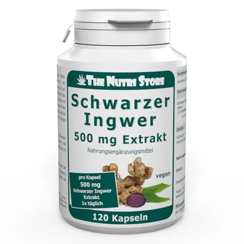 Schwarzer Ingwer Extrakt 500 mg Kapseln – 120 vegane Kapseln
