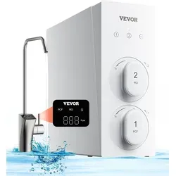 VEVOR Umkehrosmose-Wasserfilter 800 GPD - Kaffeemaschinen Zubehör mit 8-stufiger Wasserreinigung für frisches, sauberes Wasser. Hohe Leistung von 800 GPD und durchdachtes Design für optimale Nutzung.