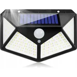 LUMILED Solarlampe mit Bewegungsmelder 100 LED 3 Modi Solar Wandleuchte IP44 Solarleuchte für Garten Sicherheitswandleuchte Wandlampe Außen - Schwarz