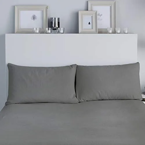 Fusion Kissenbezüge aus gebürsteter Baumwolle (50 x 75 cm), Anthrazit, 2 Stück
