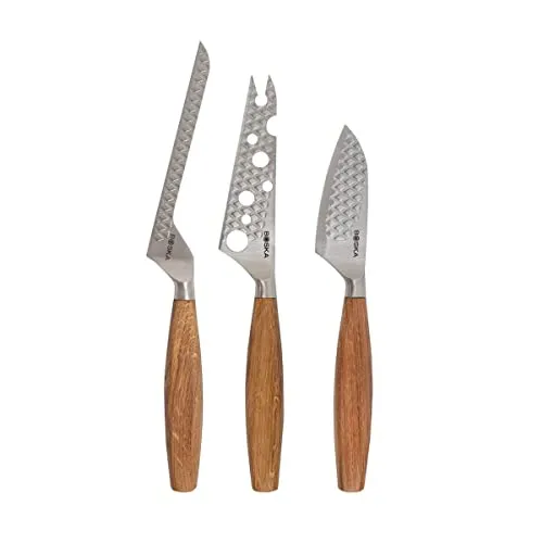 Boska Käsemesserset Oslo+ - Hochwertiges Käsemesserset aus Edelstahl und Eichenholz, ideal für alle Käsesorten – perfekt für Käseliebhaber und Gourmet-Events.