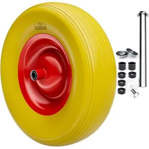Gardebruk Schubkarren-Rad - Robustes PU-Schaum-Rad - Ersatzräder aus langlebigem PU-Schaum, ideal für Garten und Bauarbeiten, bietet hohe Belastbarkeit und puncture-freie Nutzung.