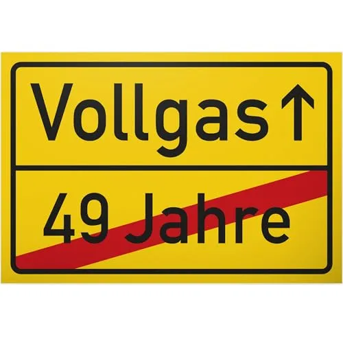 DankeDir! Vollgas Schild - Lustiges Geschenk zum 50. Geburtstag - Wand- & Türschilder: Ideal als humorvolle Überraschung und bessere Geburtstagskarte zum 50. Geburtstag, leicht aufzuhängen und sorgt für Spaß auf jeder Feier.