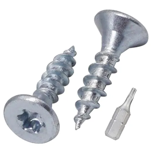 SKIR'CO (300 Stück) Holzschrauben aus verzinktem Stahl, 3,0 x 12 mm, Torx Kopf, Senkkopf, Spanplattenschrauben, Vollgewinde
