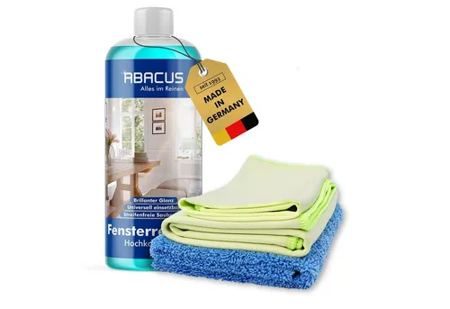 ABACUS Fensterreiniger Glasreiniger Scheibenreiniger Konzentrat Glasreiniger (Materialschonend, [4-St. Vielseitig einsetzbar Streifenfreie Sauberkeit)