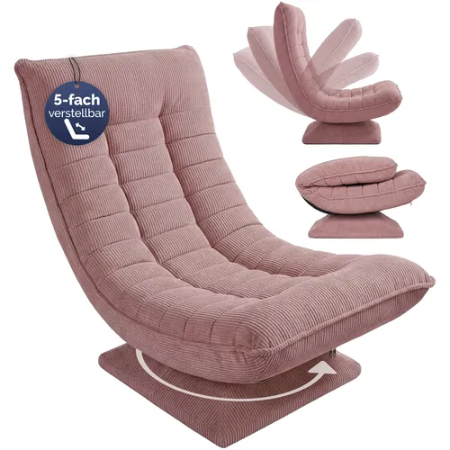 DeubaXXL DE Relaxsessel Aberdeen Dunkelpink, 360° drehbar