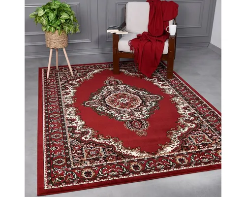 Vimoda Orientteppich Klassich Orientalisch Vintage Wohnzimmerteppich, rechteckig, Höhe: 6 mm, mit Kunstvollem, Klassisch, mit Bordüre, Läufer Wohnzimmer