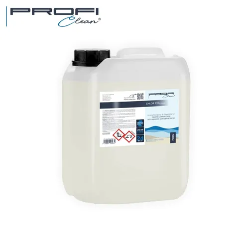 Chlor 13% Aktivchlor Flüssig für Pools - 25 kg - Wasserpflegeprodukte zur effektiven Chlorung von Schwimmbädern, flüssige Formulierung für einfache Anwendung und optimale Wasserqualität.