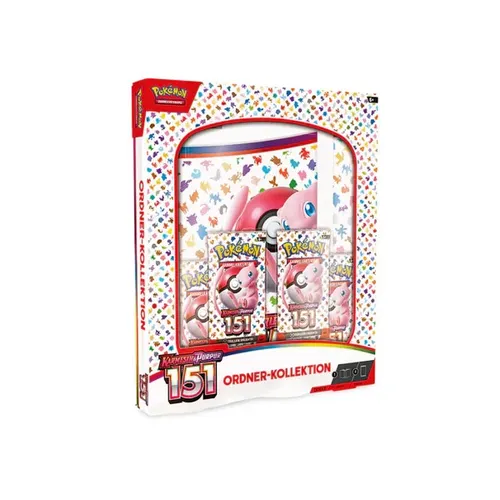 Pokémon-Sammelkartenspiel: Ordner-Kollektion Karmesin & Purpur – 151 - Sammelkartenalbum mit 360 Fächern und 4 Boosterpacks der neuen Erweiterung Karmesin & Purpur – 151, ideal für Pokémon-Fans, um ihre Sammlung stilvoll zu präsentieren!