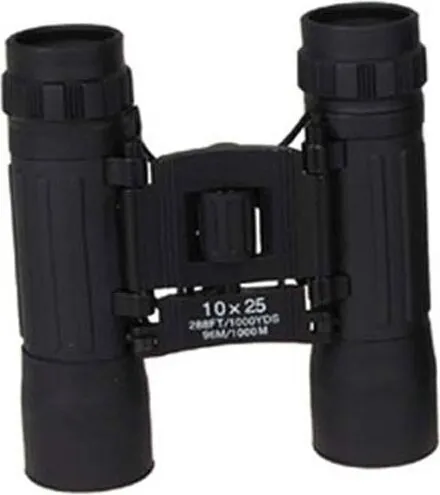 Faltbares Fernglas 10 x 25 schwarz mit Ruby Linse