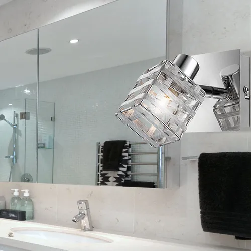 Wand Strahler Spot Beleuchtung Wohn Zimmer ALU Geflecht Lampe verstellbar silber