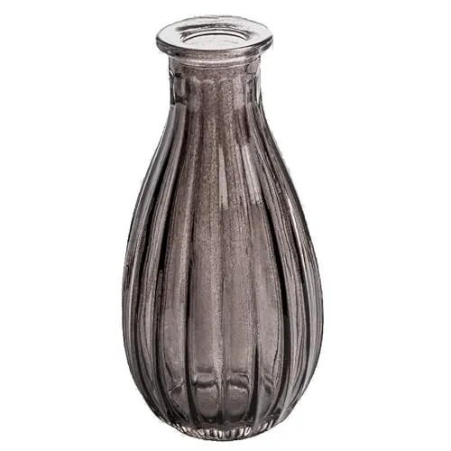 Blumenvase Rim 14,5cm. Glasflasche, kleine Vase, Glasvase für kleine Blumen GRAU