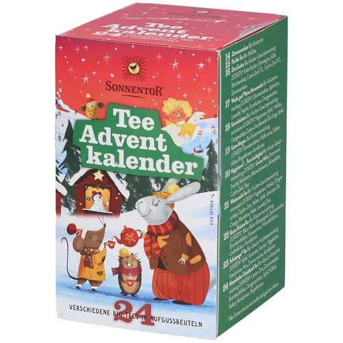 SonnentoR® Tee-Adventkalender - Früchtetee mit 24 duftenden Teemischungen für eine besinnliche Adventszeit. Der Kalender bietet täglich neue Genussmomente und kreative Ideen für die Vorweihnachtszeit.