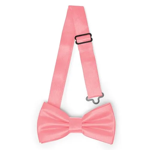 Ladeheid Kinder Jungen Fliege - Vorgebunden, Einstellbares Band, Glänzendes Design, Ideal für Hochzeit, Geburtstag, Einschulung - Strapazierfähig & Stilvoll BKS (10cm x 5cm, Lachs)