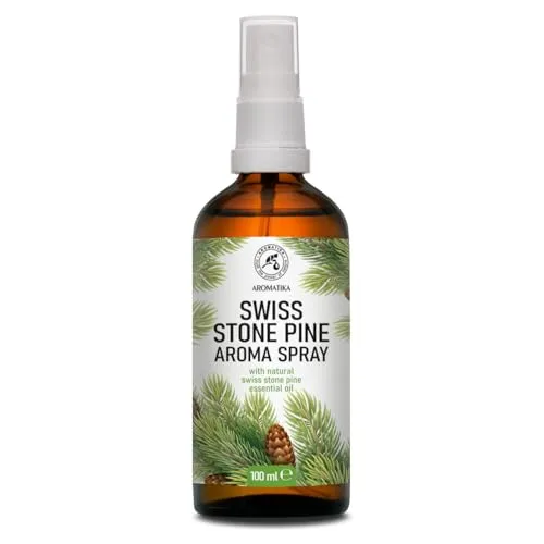 Zirbelkiefernöl Spray 100 ml - Aromatisches Spray mit Ätherischem Zirbenöl zur Lufterfrischung - Lufterfriescher - Natürlicher Raumduft - Zirbenspray - Kissenspray - Wäschespray - Duftspray