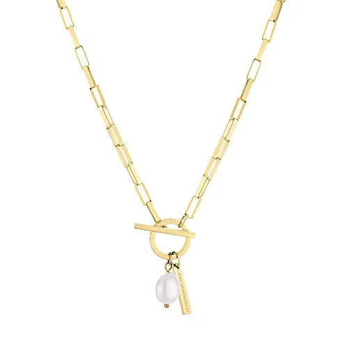 Liebeskind Halskette mit Anhänger aus Edelstahl - Elegante Kette für Damen aus Edelstahl mit T-Bar-Verschluss, ideal als Geschenk für besondere Anlässe. Zeitloses Design in exklusiver LIEBESKIND BERLIN Qualität.