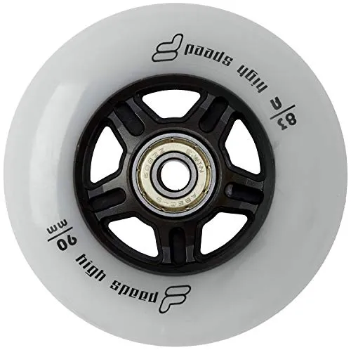FILA WHEELS 90mm/83a Rollenset - Cruiserboards - 8er Pack mit 90mm Durchmesser, ABEC 9 Kugellagern und 8mm Alu-Spacern für eine optimale Performance und Geschwindigkeit.