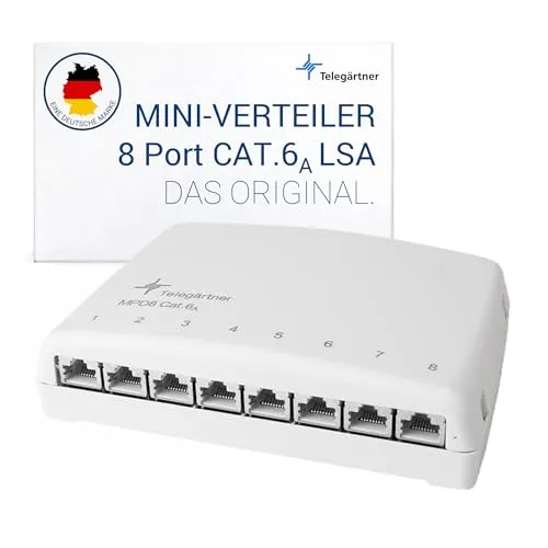 Telegärtner J02021A0030 MPD8-HS K Cat.6A ISO TH35/AP - Netzwerk-Switches, hochleistungsfähiger Cat.6A Anschluss für schnelle Datenübertragung und optimale Netzwerkperformance.