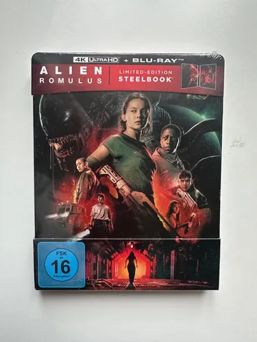 ALIEN ROMULUS 4K UltraHD UHD Blu-Ray Steelbook - Limitierte Steelbook-Edition des Sci-Fi Films mit atemberaubender 4K UltraHD Bildqualität, ideal für Sammler und Filmfans.