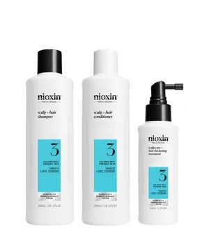 Nioxin System 3 Haarpflegeset für dünner werdendes Haar - Haarpflegeset für coloriertes, dünner werdendes Haar, schützt vor Haarbruch und sorgt für mehr Volumen mit professionellem dreistufigem System.