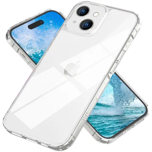 Hülle Klar für iPhone 15 Clear Hard Case Schutz Tasche Handyhülle Hart PC Cover