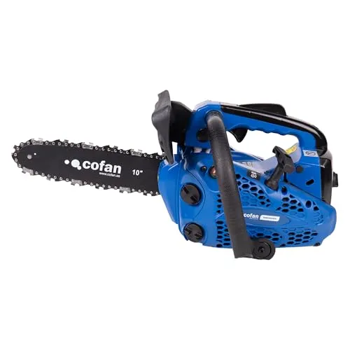 Cofan Benzin-Kettensäge | 2-Takt-Motor | 10-Zoll-Schwert | 25,4 cm³ | Leistung: 0,9 PS | Antivibrationssystem