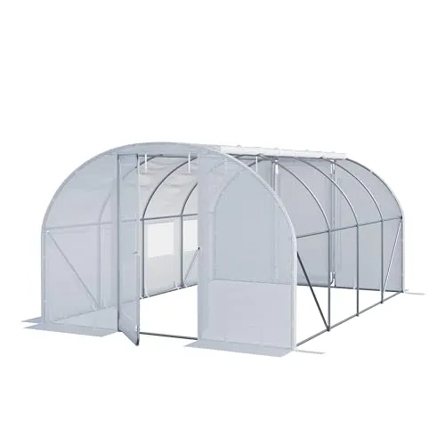 TOOLPORT 3x4m Foliengewächshaus, PE-Plane, weiß - Zubehör für Gewächshäuser: Robustes Foliengewächshaus mit UV-beständiger PE-Plane für optimalen Pflanzenwuchs und Schutz vor Witterungseinflüssen.