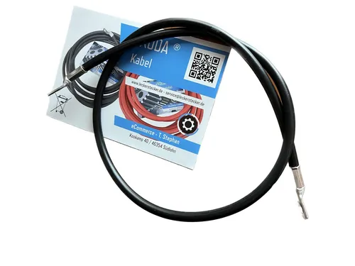 eXODA 16 mm2 M8 M8 Batteriekabel, Schwarz, (75 cm), 99% Kupfer