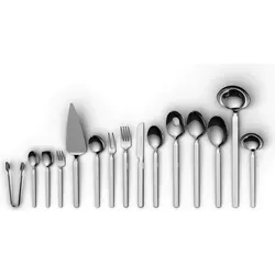 BergHOFF Home Besteckset 72-teilig, Tafelbesteck für 12 Personen, Edelstahl, Zeitloses Design, Spülmaschinenfest - Grau