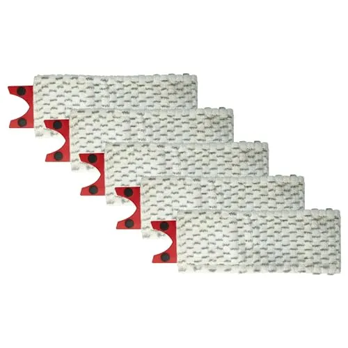 vhbw 5X Wischbezug kompatibel mit Vileda 1-2 Spray Wischmopp - Ersatzkopf, Mikrofaser Grau Weiß